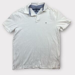 Tommy Hilfiger White Polo Shirt Men’s Size Large 100% Cotton